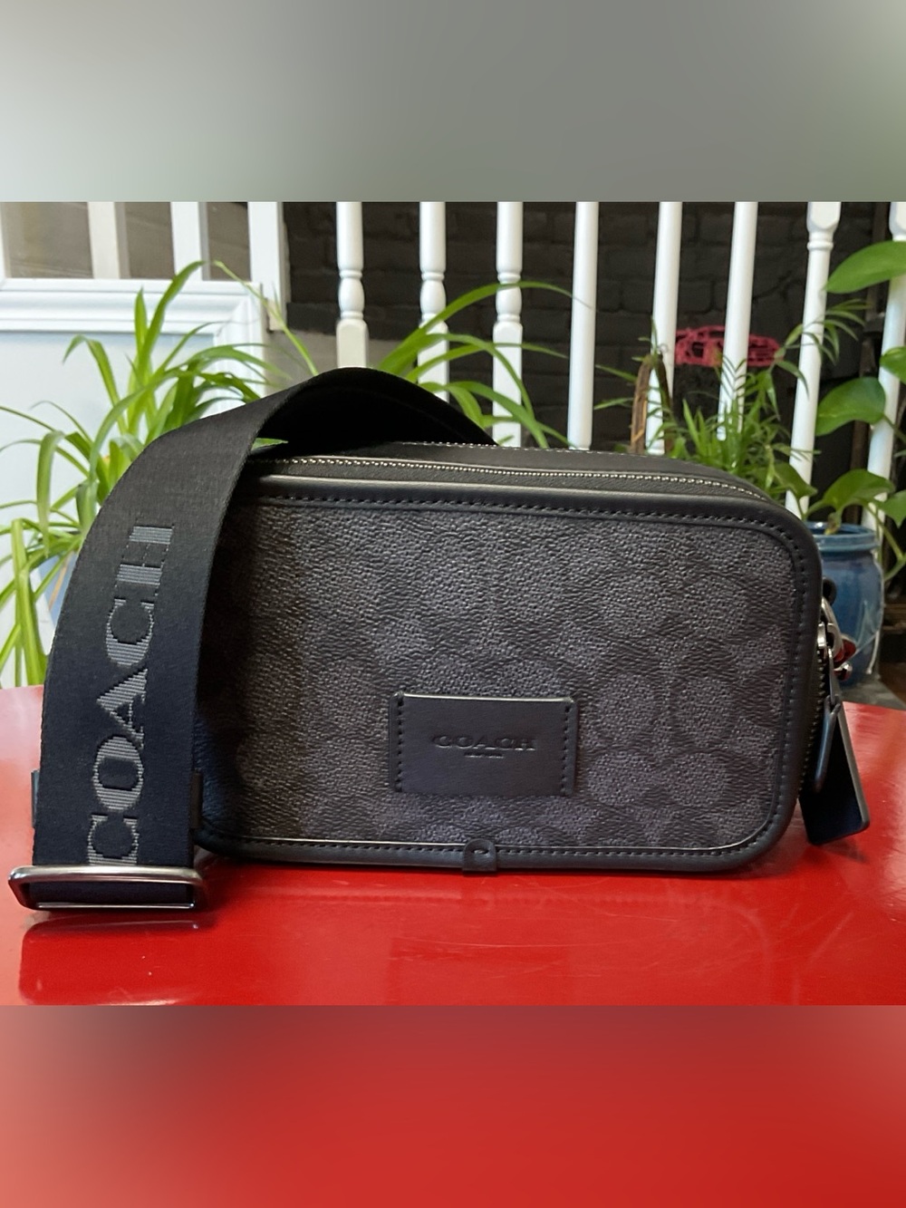 NWT Coach Crossbody with Black Signature Canvas